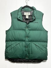 L.L. Bean Down Vest Sz WL/MM Trail Model '82 Puffer Packable Emerald Green