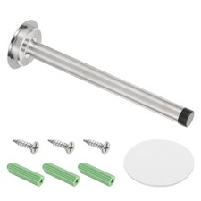 8 Inch Stainless Steel Door Stopper, Screw Adhesive Install Silver 