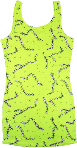 Green In Stitches Tank Kleid Sourpuss Horror Monster Frankenstein LARGE L 130630 - Bild 6 von 7