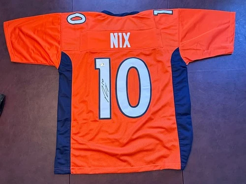 Bo Nix Signed Denver Orange Football Jersey (Beckett)