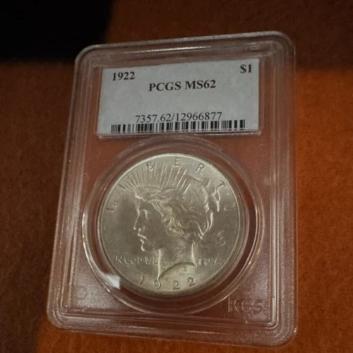 1922 Peace Dollar $1 Silver Coin PCGS MS62 Uncirculated #12966877
