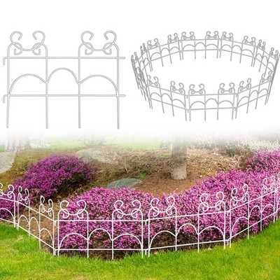 ARIFARO Decorative Garden Fence, 13'' H x 17'' W Metal Flower Bed Border Fence,...