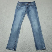 Vigoss Straight Jeans Womens Size 1/2 Blue Denim 5-Pocket Blue Stone Wash
