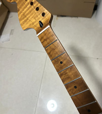 Reverse Big head 22 fret Roasted flame Maple guitar neck 25.5in repalce