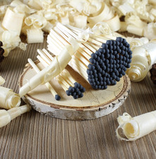 100 Black Tip Wooden Matches- 7,5 cm 3 in , Candles Wedding Decor