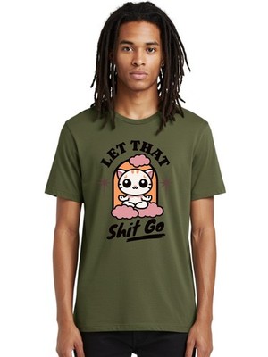 Let-That-Shit-Go Mens Graphic Tee,100% Cotton,Casual Summer Wear