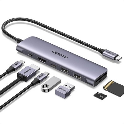 USB C Hub Multiport Adapter 4K HDMI PD 100W SD Kartenleser USB 3.0