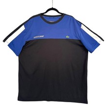 Lacoste Sport Ultra Dry Colorblock Crew Neck Shirt Blue Black White 2XLB