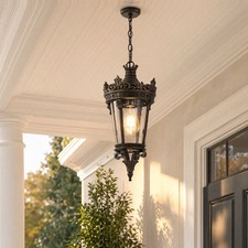 18 Antique Crown Pendant Light Vintage Outdoor Chandelier Lamp Entryway Fixture