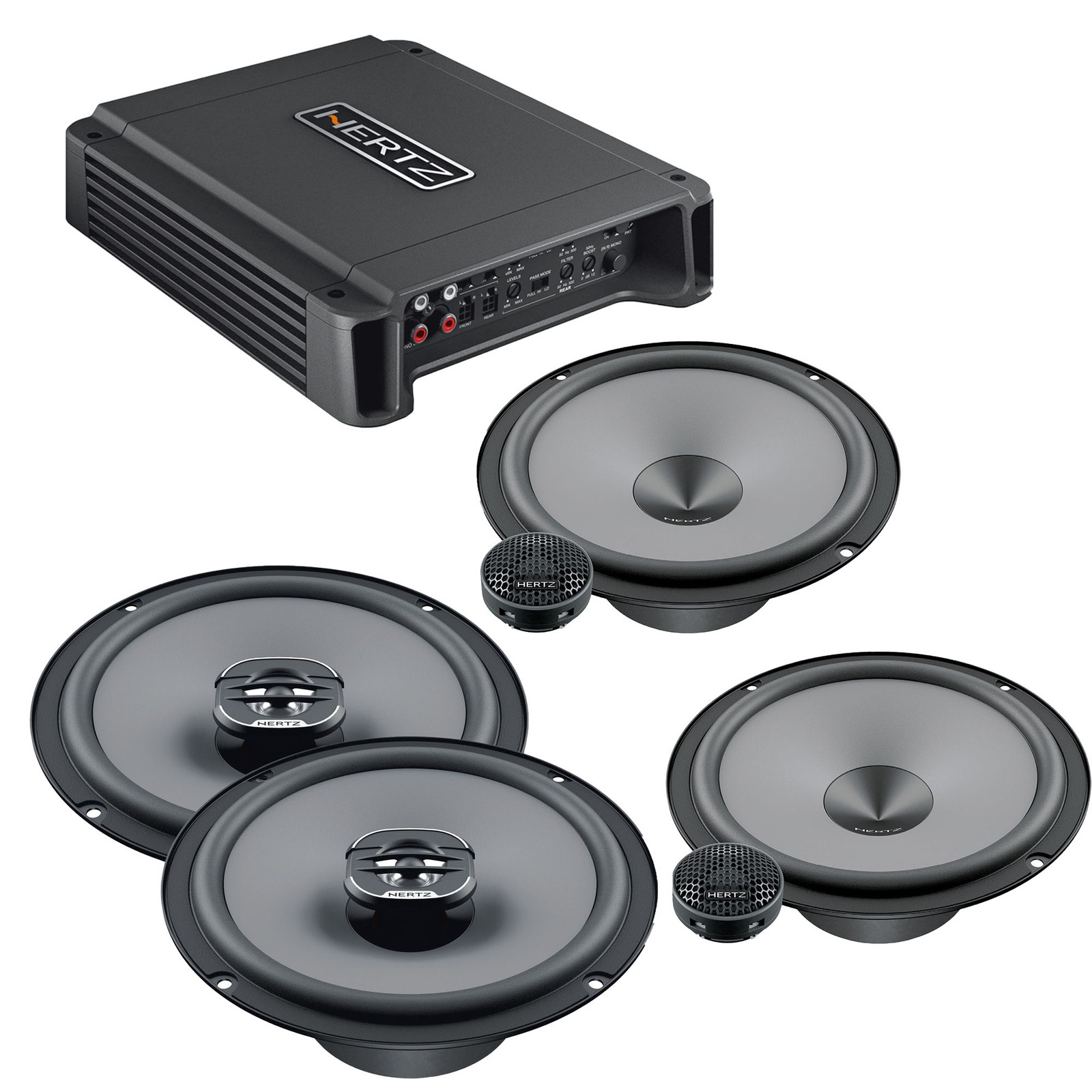 Hertz HCP 4 Amp, K 165 6.5" Component, X 165 Coaxial - Bundle