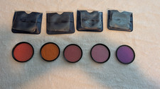 Set of 5 film filters, 4 Tiffen, 1 Focus