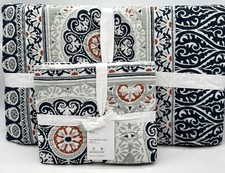 Pottery Barn Pia Medallion Quilt Full Queen  2 Euro Shams  NEW