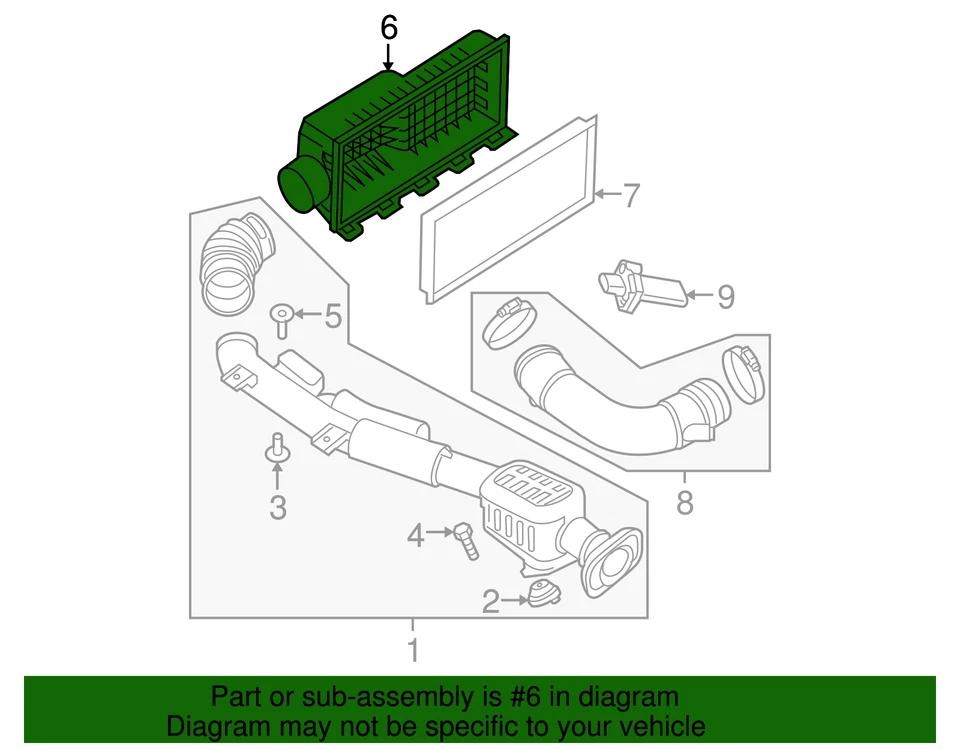 Caja de limpiador de admisión de purificador de aire OEM NUEVO carcasa 2,5 L 05-19 Frontier 16526EA000 Foto 3 de 3