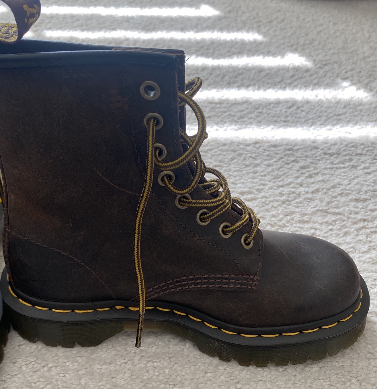 Dr. Martens Doc England Rare 90's Vintage Brown 1460 Boots Women’s US 6 - READ thumbnail 4