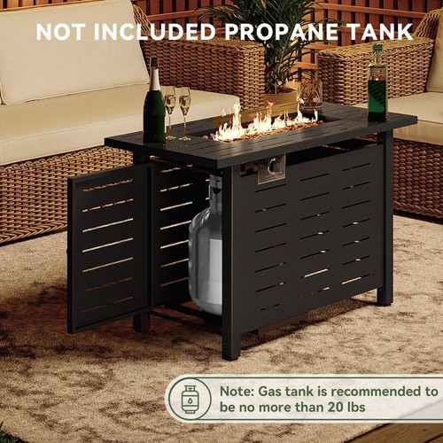 40" Propane Fire Pit Table, 50,000 BTU Auto Ignition Steel Gas Fire Pit with Lid - Picture 3 of 5