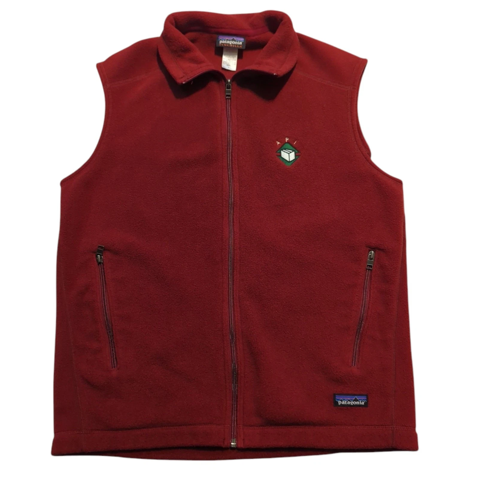 Patagonia Vest Size Large Red Synchilla Full Zip Fleece Hiking Outdoors Gorpcore