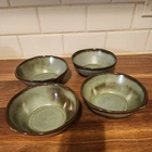 4 Frankoma Pottery Plainsman Green 5X Cereal Bowls 5 1/2" Bowl Prairie