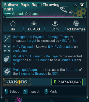 Borderlands 4   MODDED   PEARLESCENT Black Hole MIRV Knife    Lvl 50   PS PC XB