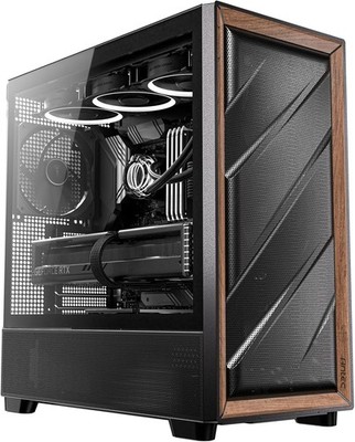 Antec Flux Wood, 5 x PWM Fans Included, High-Airflow Front Panel with FLUX 