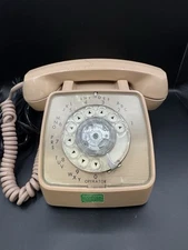 Vintage 1984 GTE Automatic Electric Model 80 Rotary Telephone Beige Tan Phone