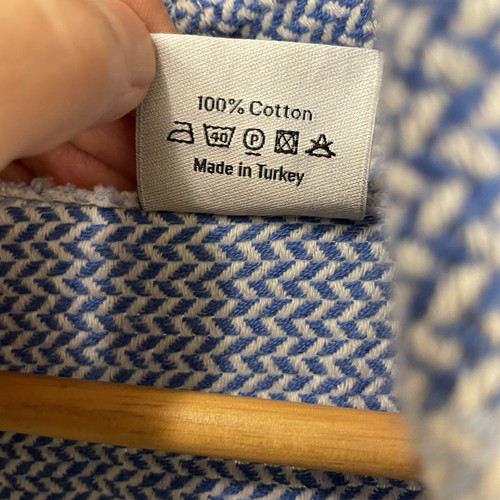 Gozde Tekstil Peshtemal 100% türkische Baumwolle Bademantel, creme blau, XL - Bild 6 von 10