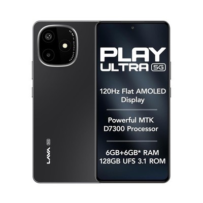 Lava Play Ultra 5G (Arctic Slate, 6+6*GB RAM, 128GB Storage) MTK D7300 Processor