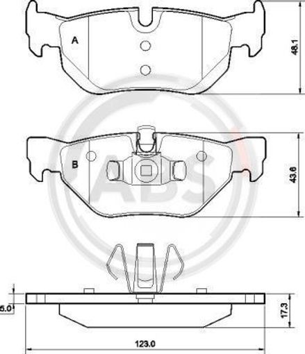Fits A.B.S. 37437 Brake Pad Set, disc brake