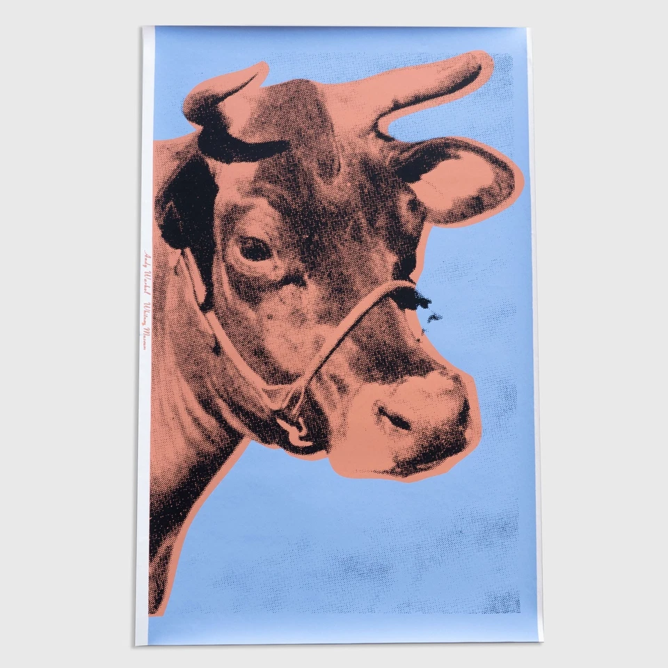 Andy Warhol Rare Original 1971 Cow (Blue) Wallpaper Silkscreen Print