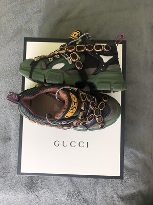 Gucci Flashtrek Sneaker 39/40 grün mit Kristallen