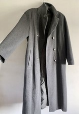 Bhs Grey Long Sleeves Wool& Cashmere Blend Long Coat Overcoat Outerwear Size:10