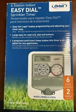 Orbit 6 Station Indoor Easy Dial Sprinkler Timer. Open Box