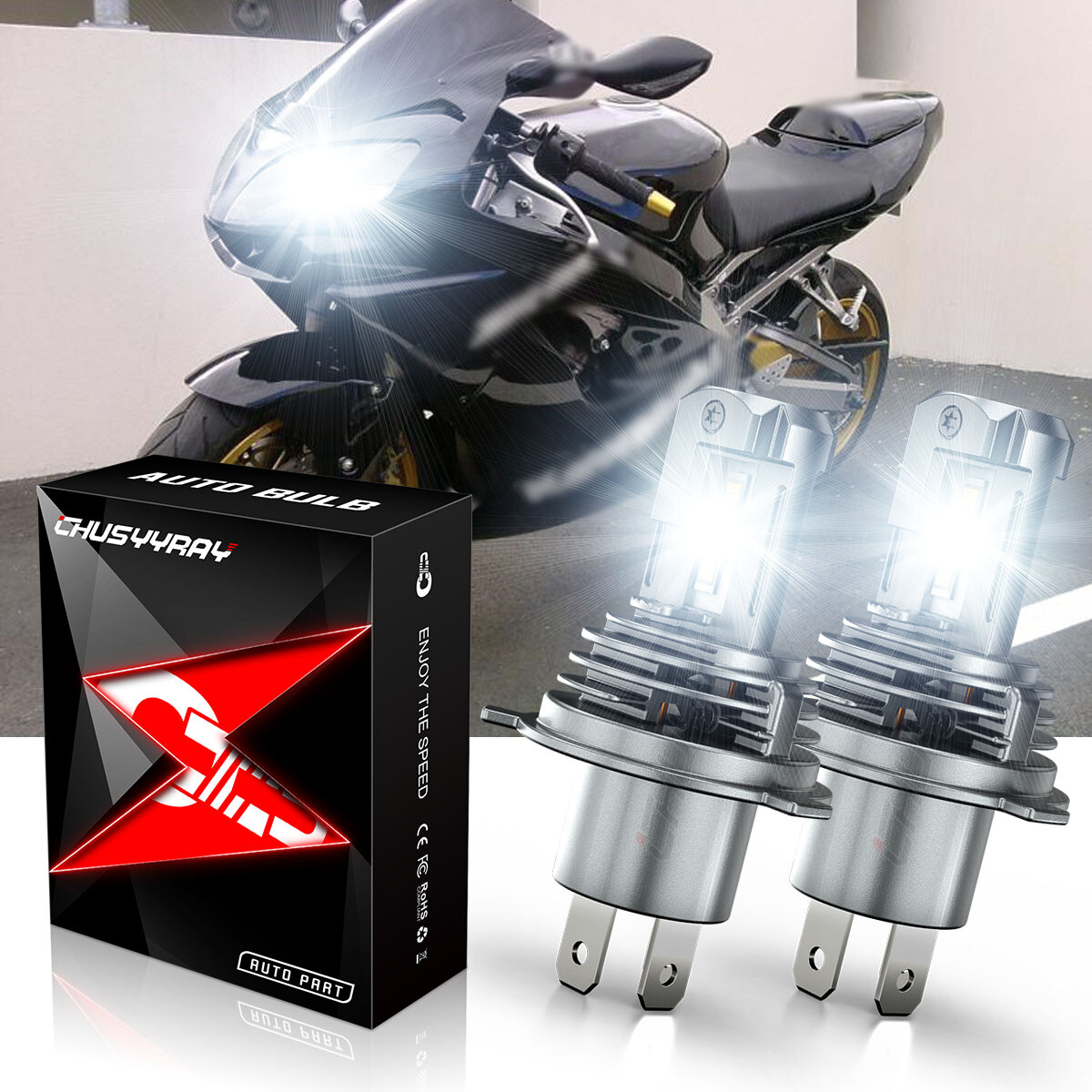 High Power HID LED Headlight H4 Bulb for Kawasaki ZX12r 2000