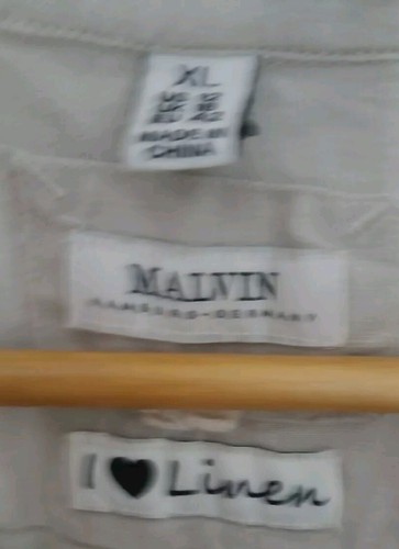 Melvin 100% linen maxi dress greige sleeveless pin tucks collar pockets slits XL - Picture 10 of 11