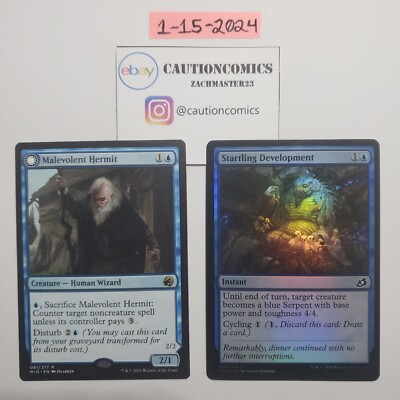 Malevolent Hermit Midnight Hunt MTG + Foil Startling Development (Box10)