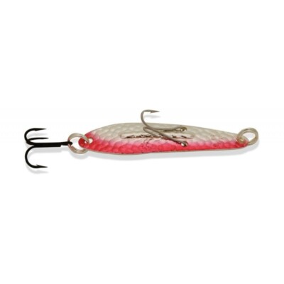 Williams Ice Jig Fishing Lure - Silver & Red Nu-wrinkle - J70FWN - 4-1/4'' Discon