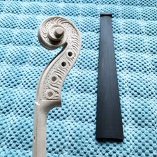 4/4 Violin Head Violin Scroll Hand Carved  Ebony Fingerboard Nut Carving Polish