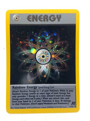 holographic rainbow energy card Rainbow Energy 17/82 Team Rocket for sale