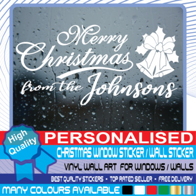 Personalisierte Weihnachten Fenster Aufkleber Wandtattoo Merry XMAS Home Shop Deko #03