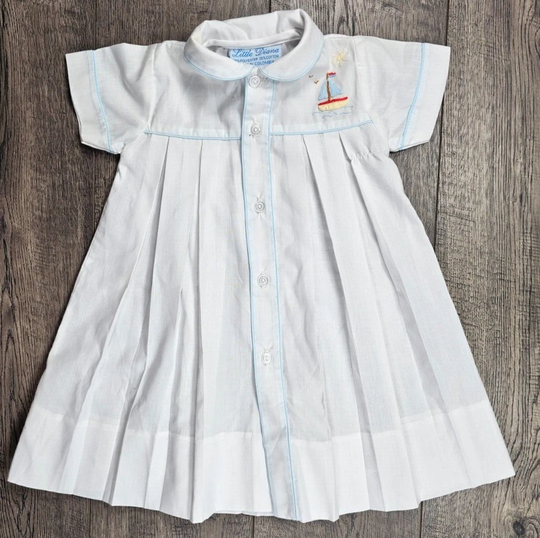 Baby Boy Clothes Little Diana Newborn White Sailboat Dress