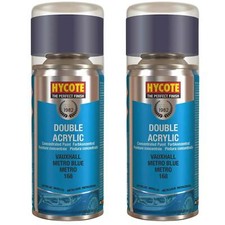 Hycote Colour Spray Paint XDVX727 Vauxhall Metro Blue 150ml x2