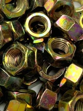 5/16-24 GRADE 8 HEX NUT  YELLOW ZINC PLATED UNF FINE THREAD 50 PCS