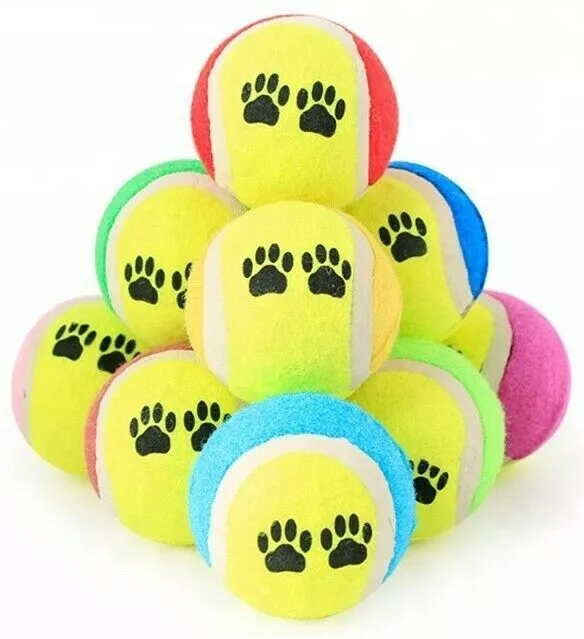 Quality Lot Paw Tennis Balls Dogs Chew Catch Fetch Rubber Ball