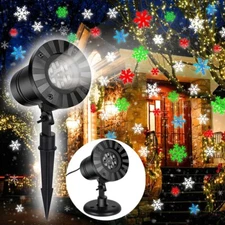 Christmas Snowflake Projector Outdoor LED Moving Snowfall Laser Light Landscape