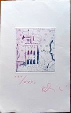 Luca Alinari acquaforte acquatinta San Marino allo Specchio 50x35 firmata