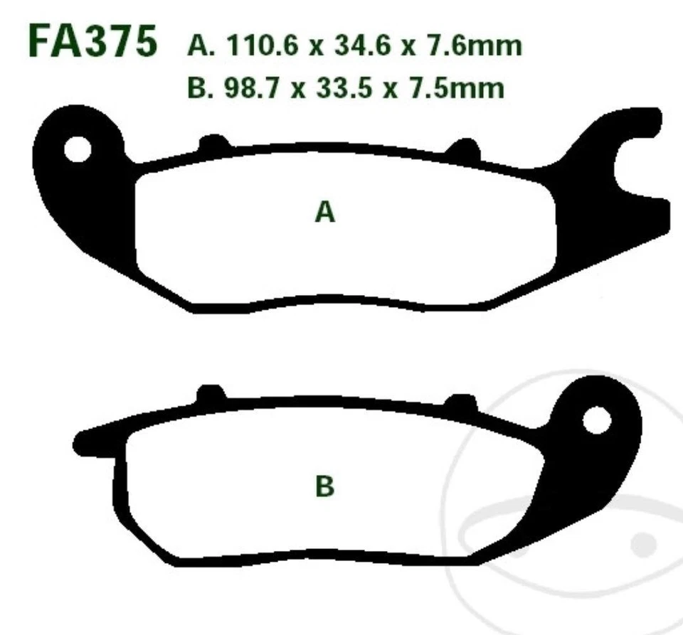 EBC Bremsbeläge FA375 für Honda CBR MSX 125 Rieju RS-2 NKD 125 50 AJS CR3 125 - Bild 4 von 4