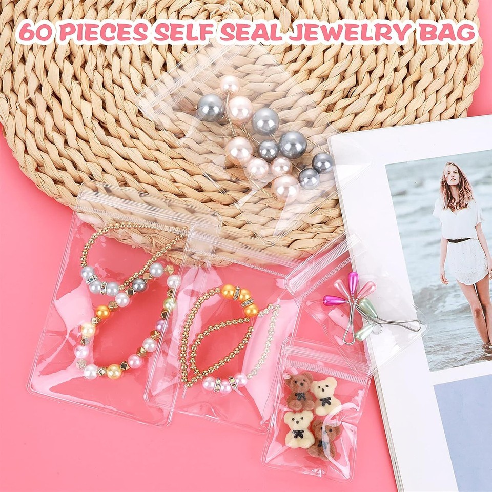 Thinp 60 Pack Clear Plastic Jewelry Bags, Small Bags for Anti clear eBay