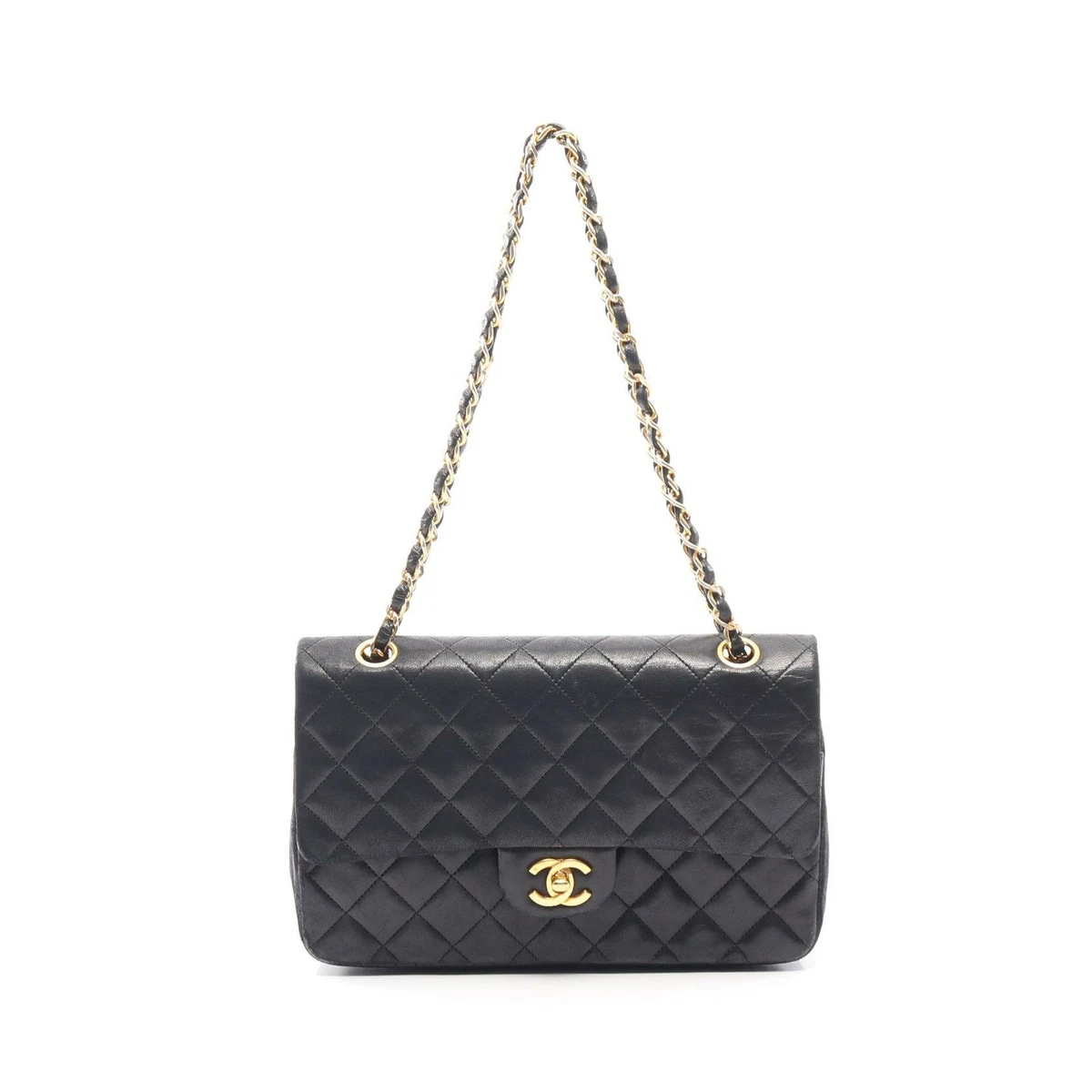 CHANEL MATELASSE DOUBLE FLAP CHOULDER BAG LAMBSKIN vintage A01112