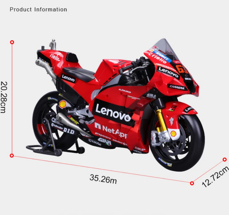 Maisto 1/6 2022 Ducati GP22 Racer #63 Francesco Bagnaia Motorcycle Model Bike! - Image 3 of 4