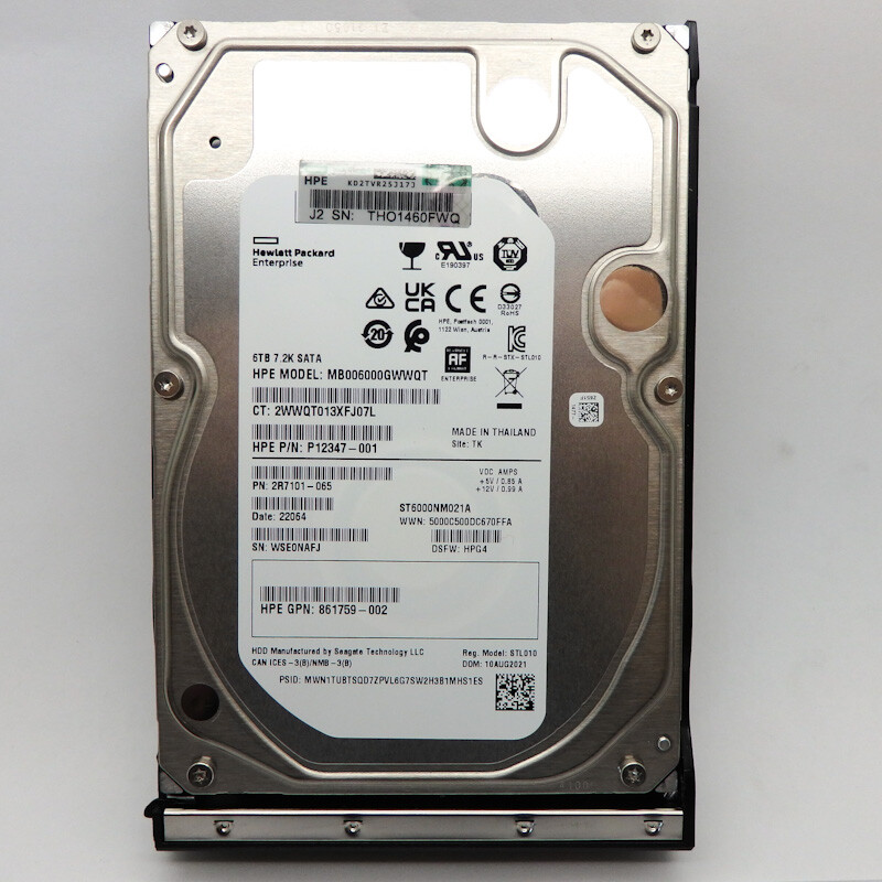 HPE 6TB 7.2K SATA DS 6Gbps 512e 3.5