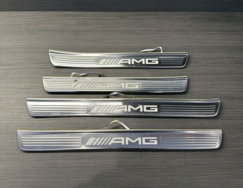 OEM 2014-2021 MERCEDES BENZ W222 S63 S550 AMG ILLUMINATED DOOR SILL SET OF 4 - Picture 1 of 11
